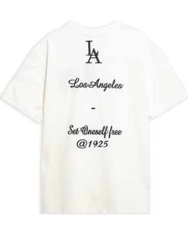 AREA ZERO CAMISETA DE MANGA CORTA LOS ANGELES EN BEIGE PARA HOMBRE BLANCO