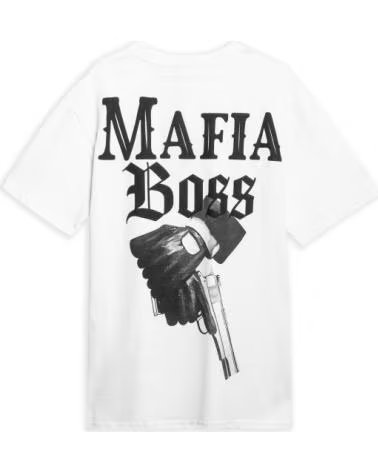 AREA ZERO CAMISETA DE MANGA CORTA MAFIA BOSS EN BEIGE PARA HOMBRE BLANCO