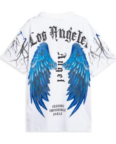 OVER STREET CAMISETA AREA ZERO BLANCA LOS ANGELES THUNDER BACK WINGS TEE BLANCO