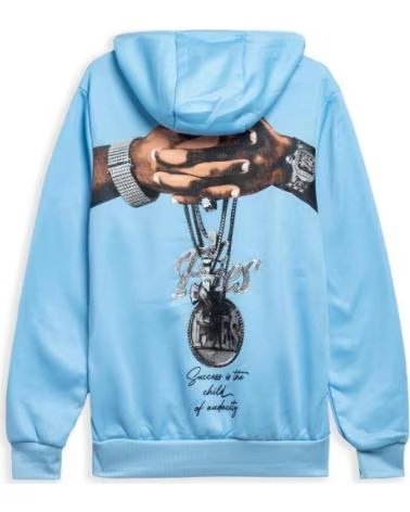 AREA ZERO SUDADERA CON CAPUCHA AH636106 EN AZUL PARA HOMBRE CELESTE