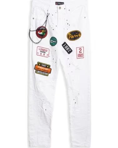 OVER STREET PANTALON AREA ZERO CANADA PATCHED PANTS BLANCO