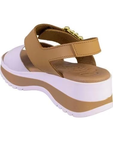 VALERIAS 2625 DAMEN SANDALEN AUS LEDER IN WEISS UND BRAUN BLANCO Y CUERO