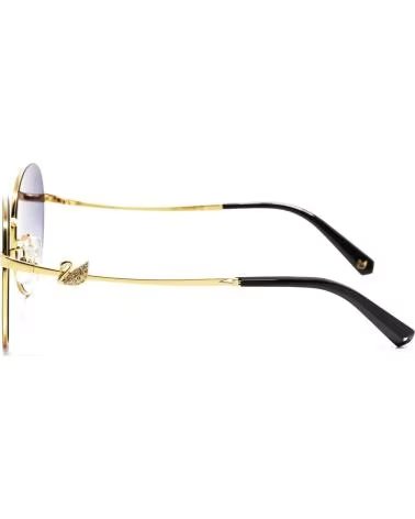 SWAROVSKI GAFAS DE SOL REDONDAS SK0244-K METAL NEGRO-DORADO