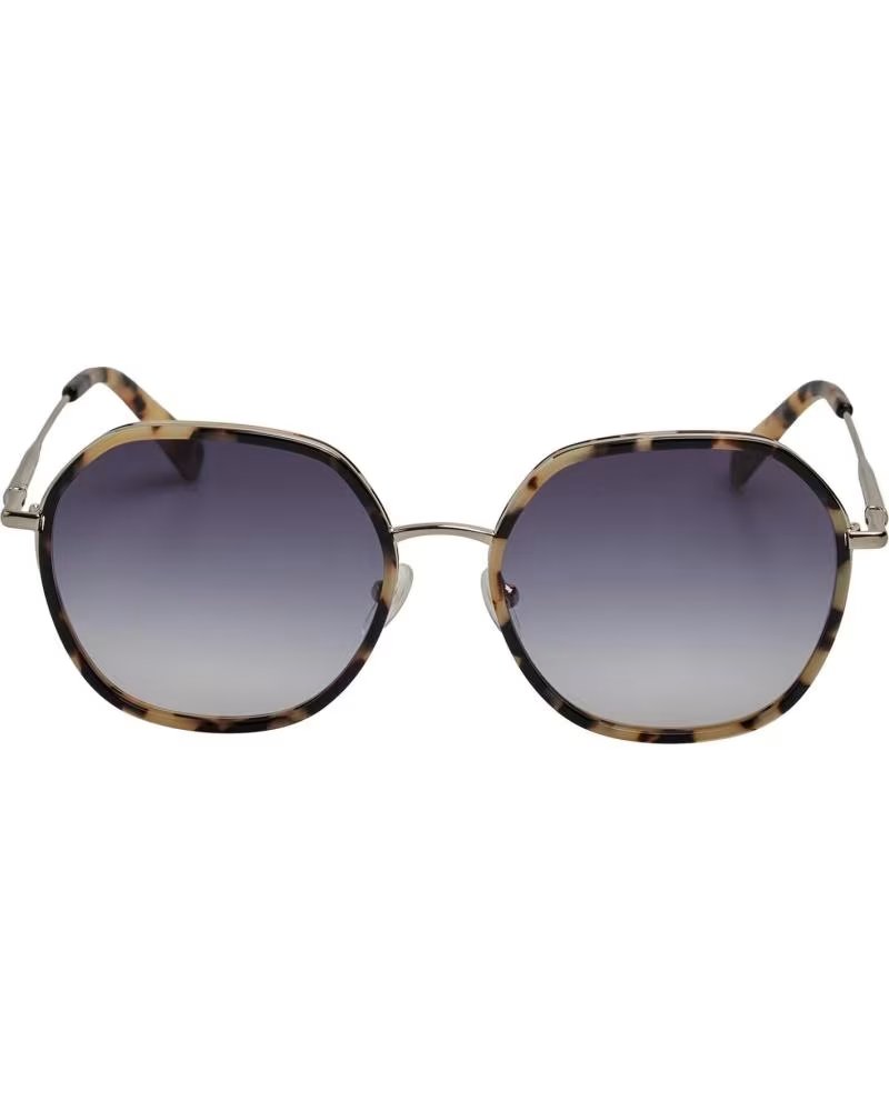LONGCHAMP GAFAS DE SOL MUJER HEXAGONALES DE METAL CON ARO DE ACETATO L DORADO-HAVANA CLARO