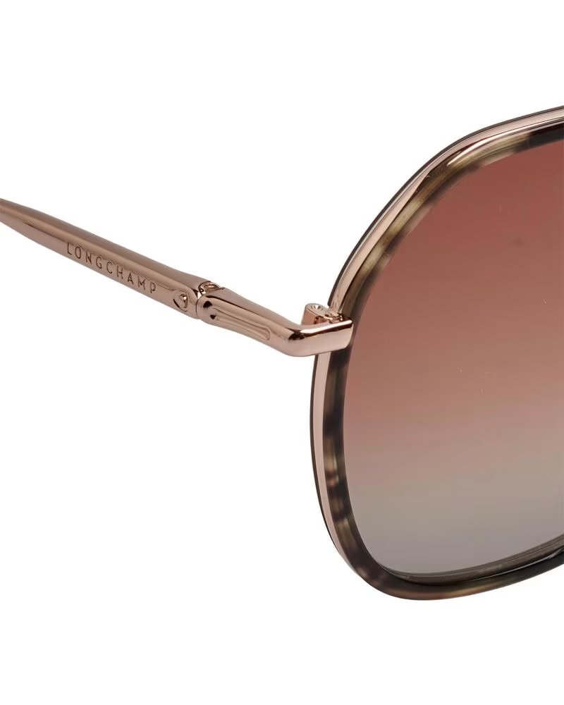 LONGCHAMP ÓCULOS DE SOL FEMININOS HEXAGONAIS LO163S METAL E ACETATO OURO ROSA REF 1180694 ORO ROSADO
