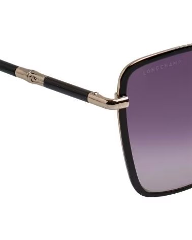 LONGCHAMP ÓCULOS DE SOL LO167S QUADRADOS GEOMÉTRICOS DE METAL PRETO E PRATEADO NEGRO-PLATEADO