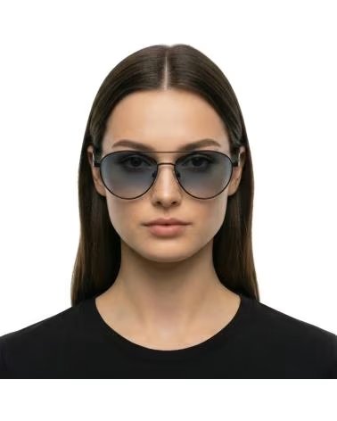 DKNY SONNENBRILLE PILOTENSTIL DK302S METALL SCHWARZ MATT-BLAU REF 1180699 NEGRO MATE-AZUL