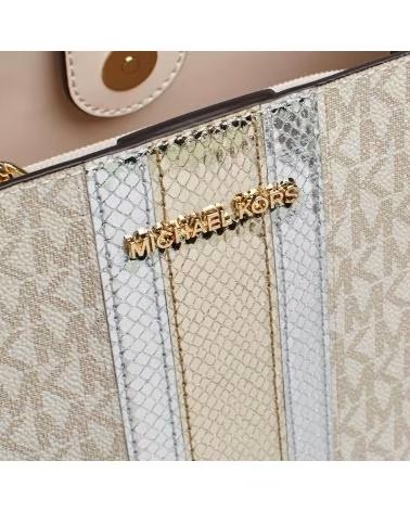 MICHAEL KORS PRATT MEDIUM SIGNATURE SCHULTERTASCHE 35F4G3FS2V BEIGE