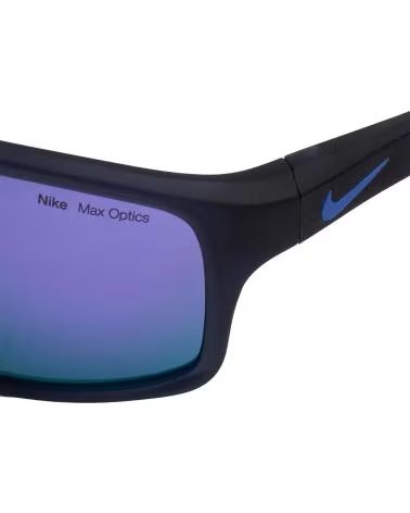 NIKE GAFAS DE SOL HOMBRE MUJER RECTANGULARES DEPORTIVAS ADRENALIN GRIS OSCURO-AZUL