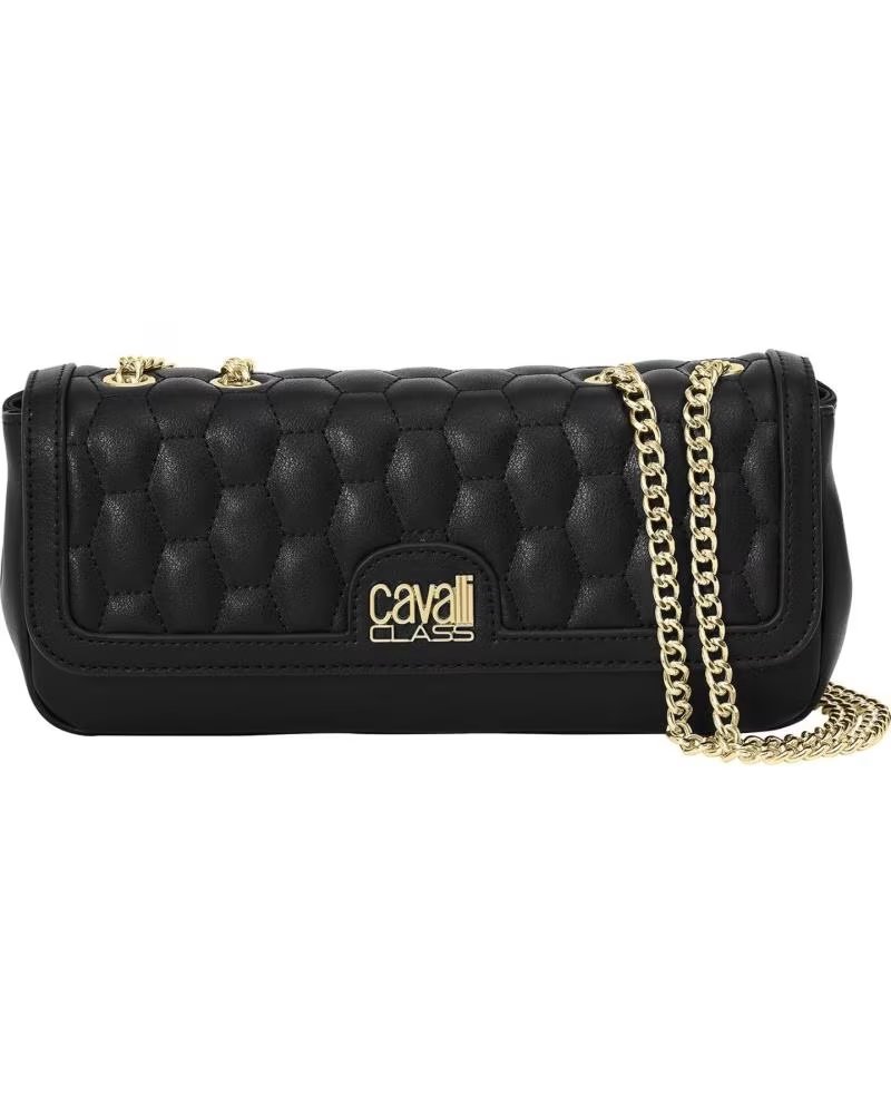 CAVALLI CLASS SHOULDER BAG CCHB0248 BLACK WITH CHAIN STRAP NEGRO