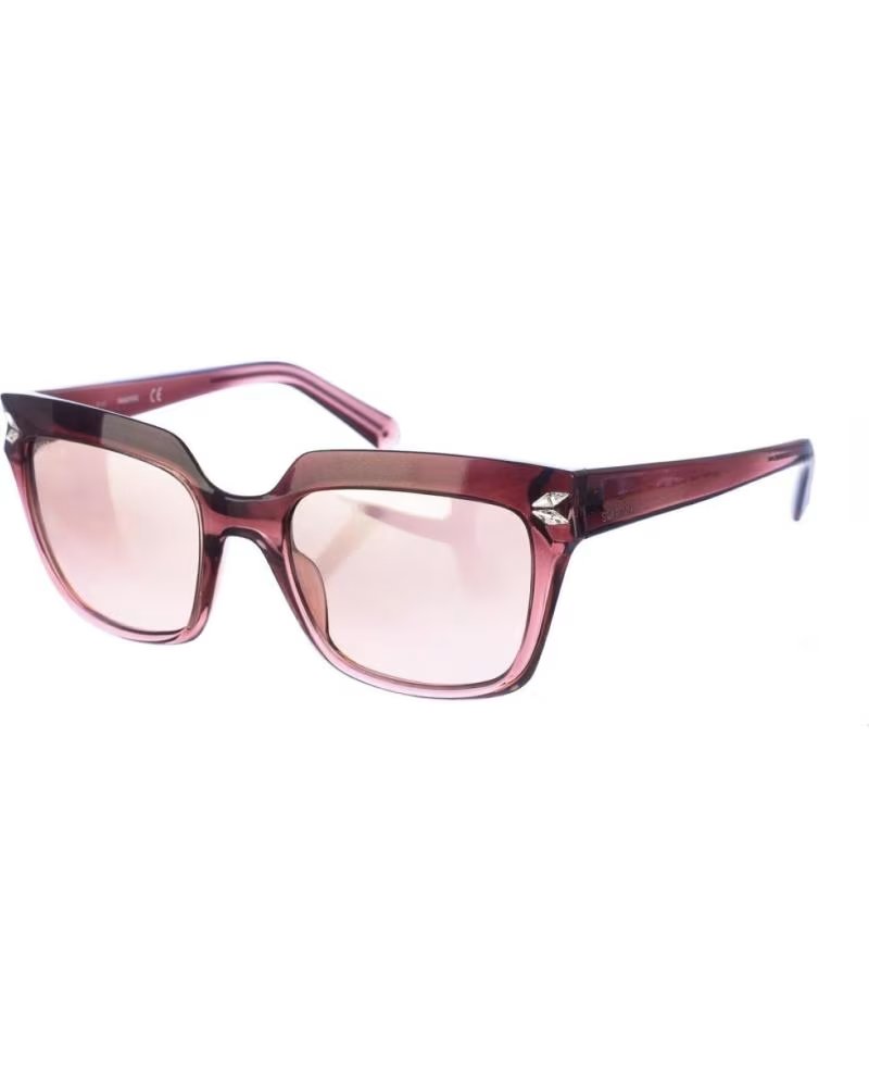 SWAROVSKI OCCHIALI DA SOLE SK0170S QUADRATI IN ACETATO DA DONNA, NERO-FUCSIA NEGRO-FUCSIA