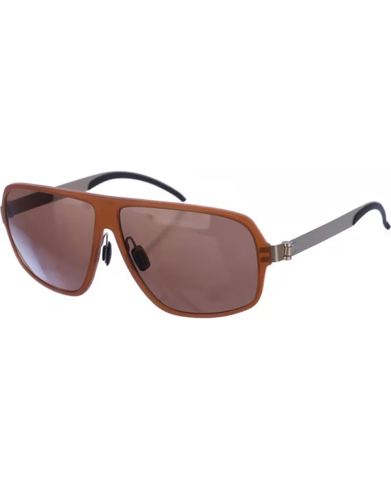 MERCEDES BENZ MERCEDES-BENZ M3018 RECTANGULAR SUNGLASSES, BROWN-SILVER ACETATE, Ø 61 MM MARRON-PLATA