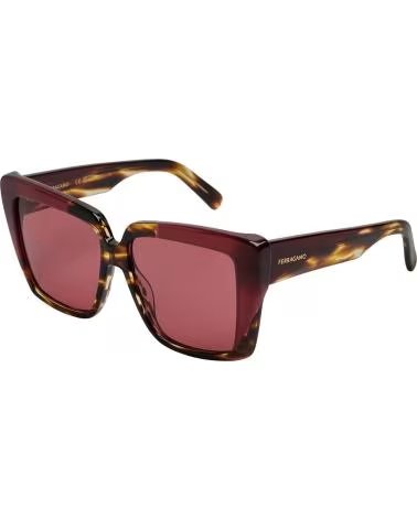 SALVATORE FERRAGAMO SF1060SN SONNENBRILLE RECHTECKIG AUS ACETAT DUNKELBRAUN-BORDEAUX MARRON OSCURO-BURDEOS