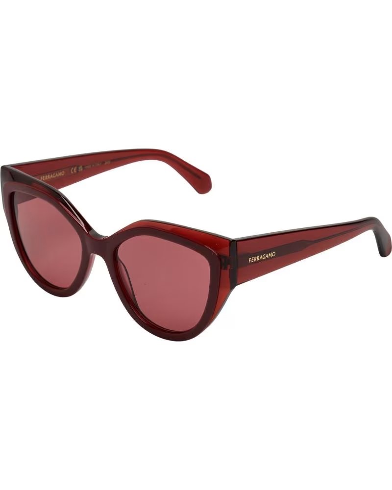 SALVATORE FERRAGAMO GAFAS DE SOL MUJER CAT EYE DE ACETATO SF2004S ROJO BURDEOS