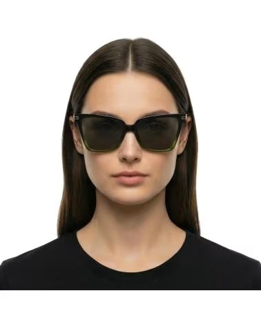 SALVATORE FERRAGAMO GAFAS DE SOL SF2036S CUADRADAS DE ACETATO NEGRO-VERDE