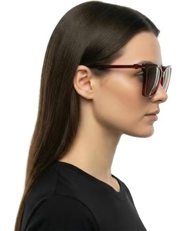 SALVATORE FERRAGAMO SF2036S SQUARE SUNGLASSES IN BURGUNDY RED ACETATE ROJO BURDEOS