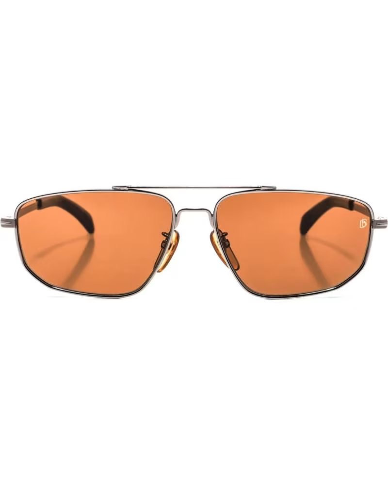 DAVID BECKHAM 7049GS SONNENBRILLE IM RECHTECKIGEN PILOTENSTIL AUS METALL PLATEADO