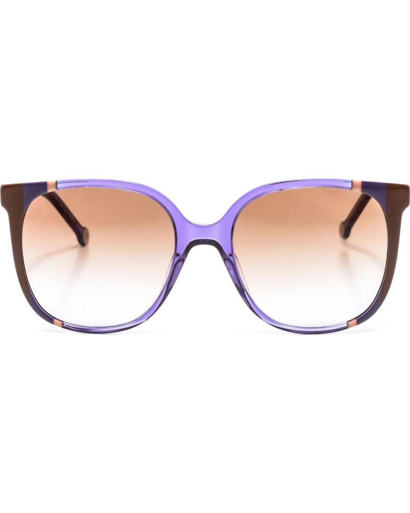 CAROLINA HERRERA GAFAS DE SOL CH0062S CUADRADAS DE ACETATO LILA-MARRÓN