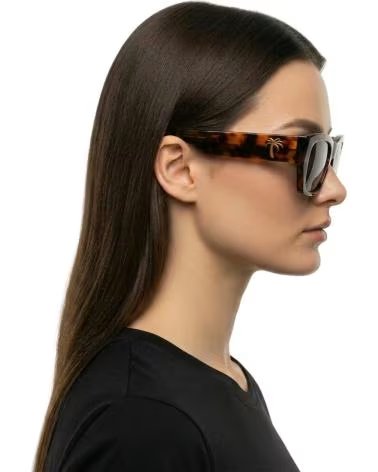PALM ANGELS LUNETTES DE SOLEIL CARRÉES EFFET CAT EYE PERI034C99PLA001 HAVANE HABANA