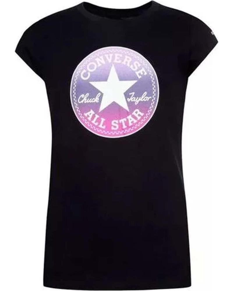 CONVERSE CAMISETA 4CD403-023 MANGA CORTA NIÑA NEGRO