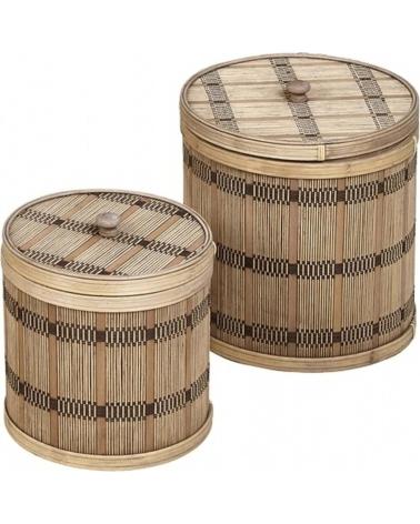 FOIMPEX SET DE ADORNOS DE HOGAR 69326 DE BAMBÚ BEIGE