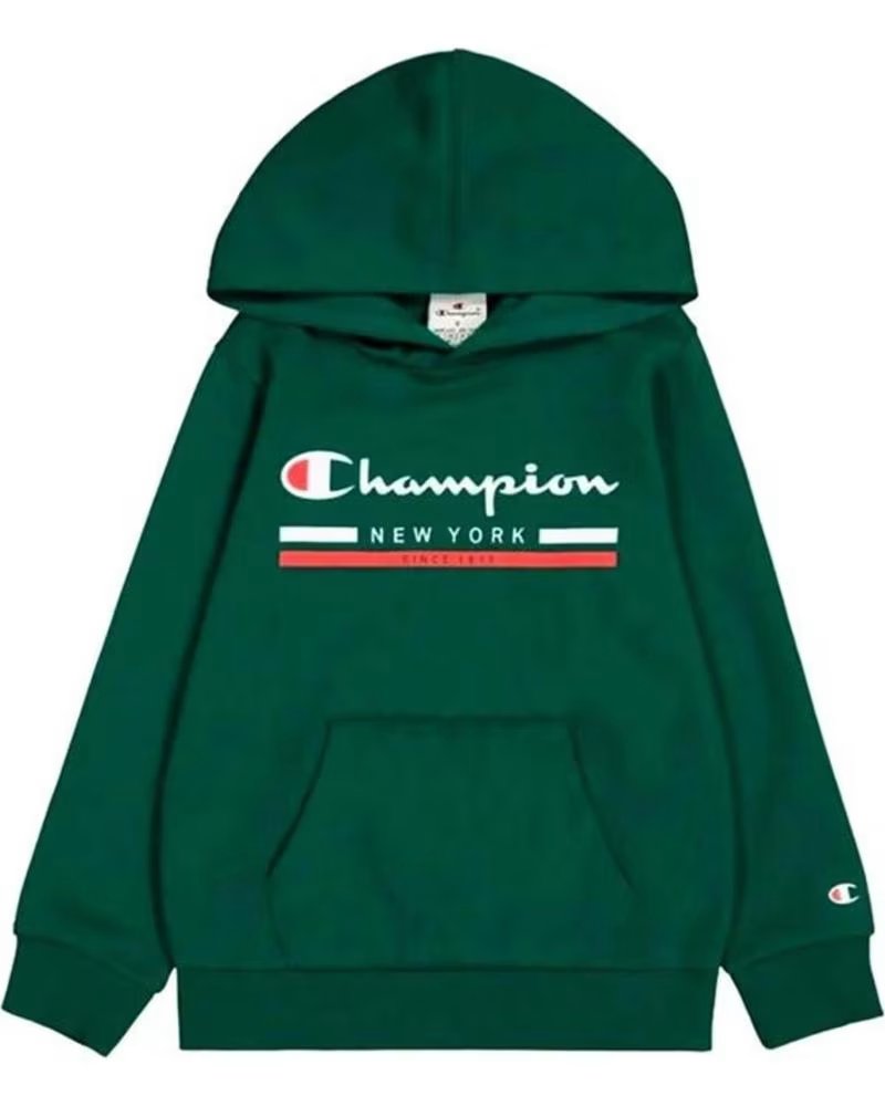 CHAMPION FELPA CON CAPPUCCIO 306837-GS502 PER BAMBINI UNISEX VERDE