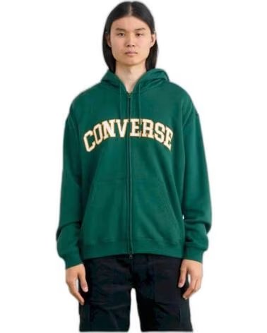 CONVERSE FELPA CON CAPPUCCIO 10028104-A01 UOMO VERDE