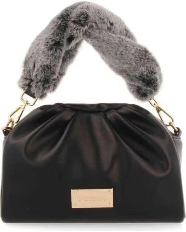 GIOSEPPO - BOLSO BANDOLERA GRAVDAL ASA CORTA DE PELO NEGRO