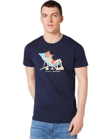 REVOLUTION CAMISETA DE MANGA CORTA LAZ REGULAR TEE EN PARA HOMBRE AZUL
