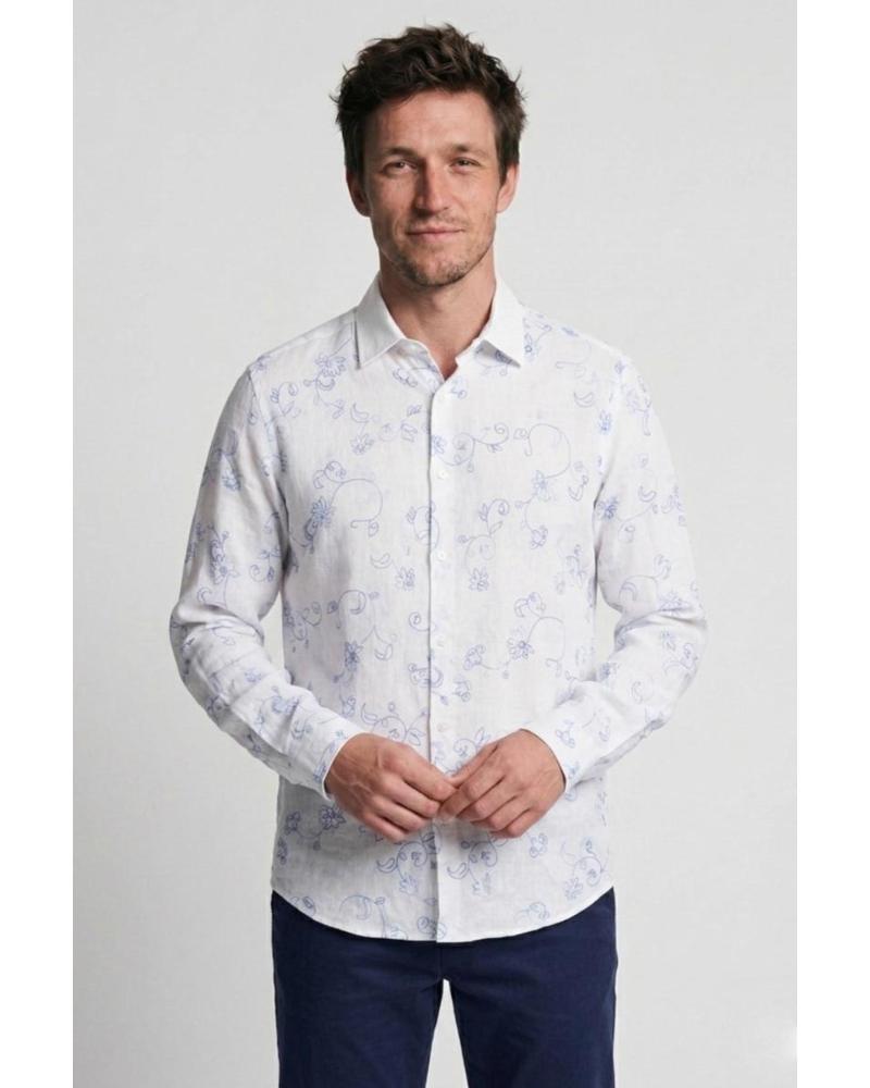 GIANNI LUPO CAMISA DE LINO CON BORDADOS - REF: 1185191 BLANCO