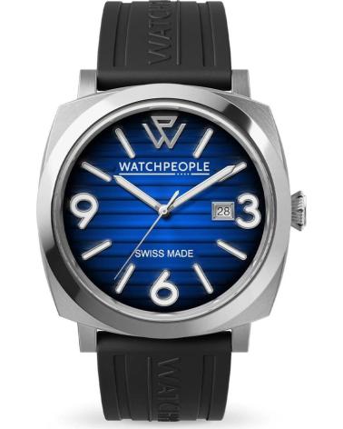 WATCHPEOPLE RELOJ 700990 CON ESFERA AZUL Y CORREA NEGRA NEGRO