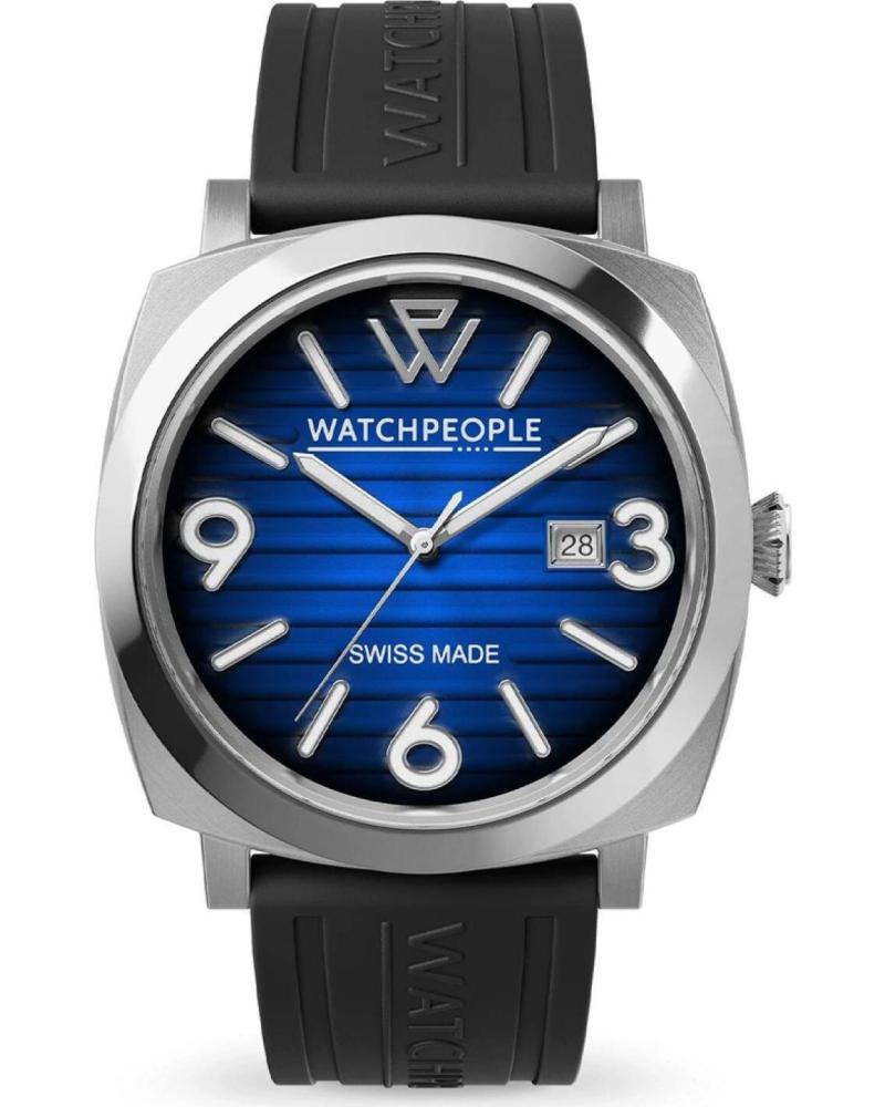 WATCHPEOPLE RELOJ 700990 CON ESFERA AZUL Y CORREA NEGRA NEGRO