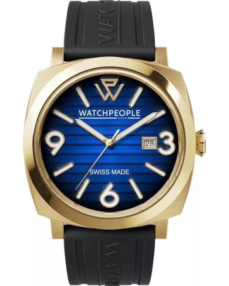 WATCHPEOPLE RELOJ 700991 ESFERA AZUL CON CORREA NEGRA NEGRO