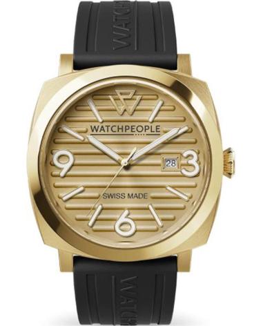 WATCHPEOPLE RELOJ 700993 CON CAJA DORADA Y CORREA NEGRA NEGRO