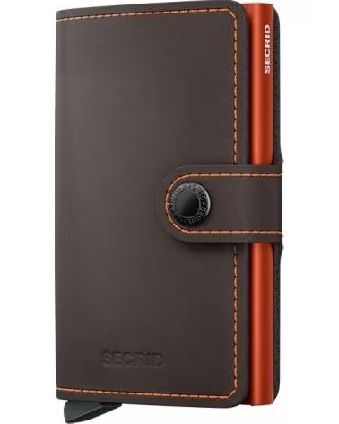 PORTAFOGLIO SECRID MINIWALLET MATTE TRUFFLE ORANGE, CON PROTEZIONE RFID, RIF: 1185608 MARRóN