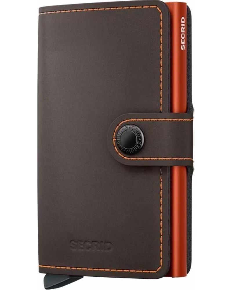 PORTEFEUILLE SECRID MINIWALLET MATTE TRUFFLE ORANGE, AVEC PROTECTION RFID, RÉF: 1185608 MARRóN