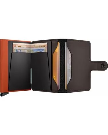 PORTEFEUILLE SECRID MINIWALLET MATTE TRUFFLE ORANGE, AVEC PROTECTION RFID, RÉF: 1185608 MARRóN