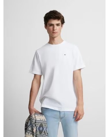 MAGLIETTA SILBON CON LOGO RICAMATO MANICA CORTA 124603 UOMO BIANCO BLANCO