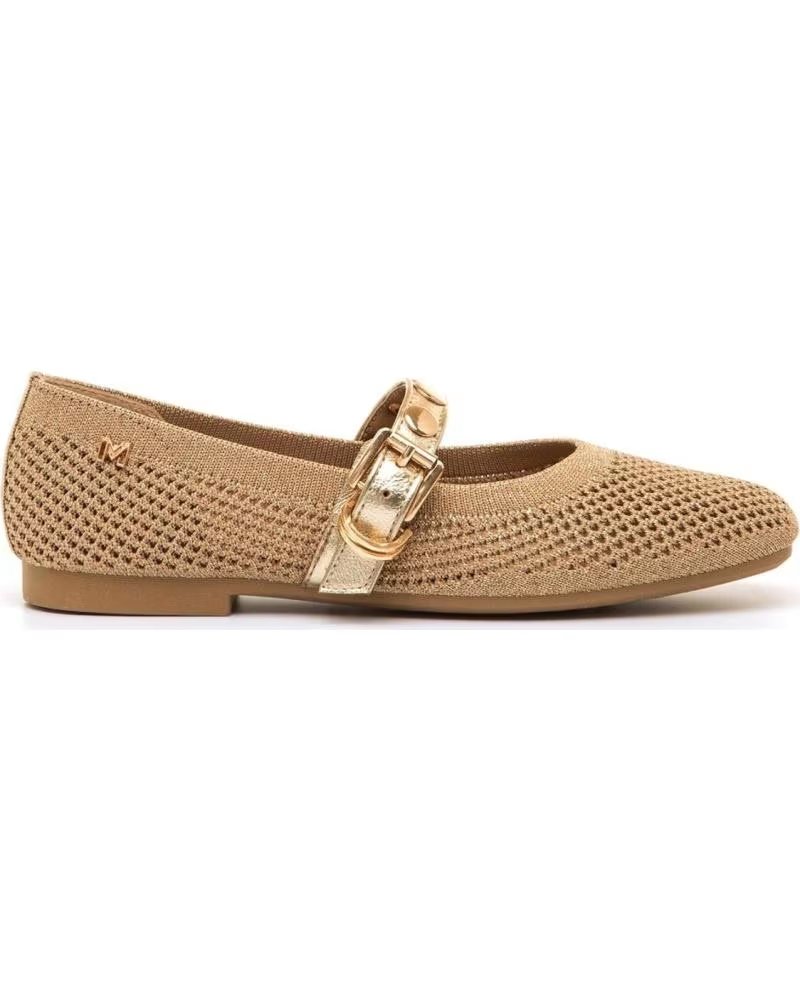 Home-MARIA-MARE-MARÍA MARE 68749 GOLD BALLET FLATS WITH DECORATED STRAP-GOLD