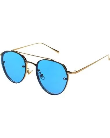 MUST HAVE ROUND SUNGLASSES HOPE 1186773 UV 400 PROTECTION GOLD AND BLUE DORADO-AZUL