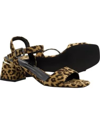 STAY SANDALO CON TACCO PASTOR 60-2591 STAMPA ANIMALIER CAMEL