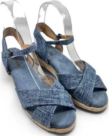 TIMBOS SANDÁLIAS DE CUNHA EM ESPARTO 132711 AZUL