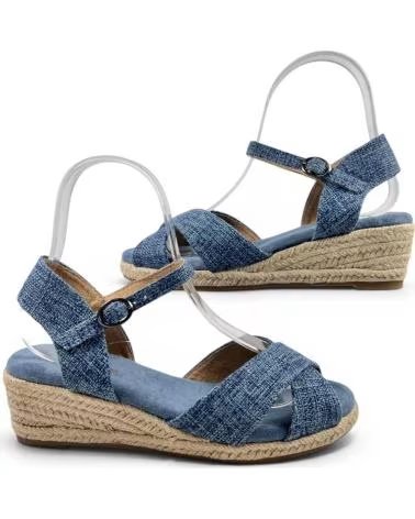 TIMBOS SANDÁLIAS DE CUNHA EM ESPARTO 132711 AZUL