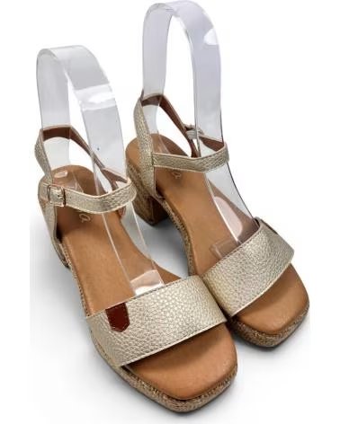 TIMBOS SANDALO CON TACCO IN SPARTO 132706 ORO AMARILLO