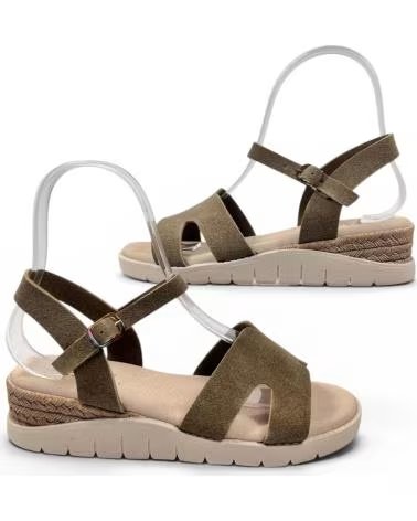 TIMBOS SANDALIA CUÑA CÓMODA MUJER 132700 KAKI MARRóN