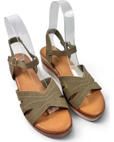 TIMBOS SANDALIA CUÑA CÓMODA MUJER 132694 KAKI REF 1187050 MARRóN