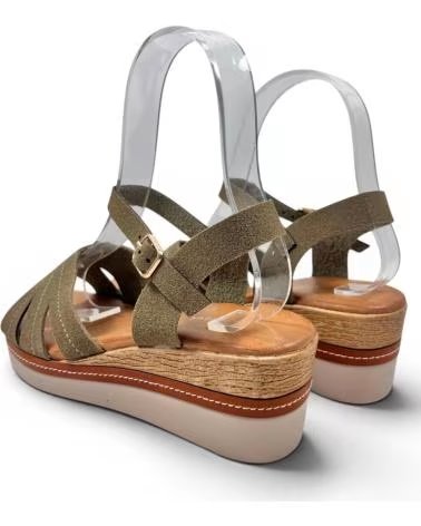 TIMBOS SANDALIA CUÑA CÓMODA MUJER 132694 KAKI REF 1187050 MARRóN