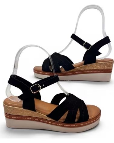 TIMBOS SANDÁLIA ANABELA FEMININA 132693 PRETO NEGRO