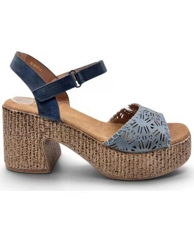 TIMBOS SANDALO TACCO ESPARTO 132651 BLU AZUL