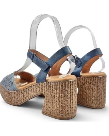 TIMBOS SANDALO TACCO ESPARTO 132651 BLU AZUL